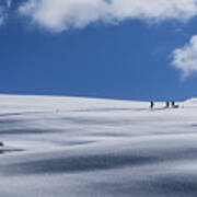 Hikers On Snow Poster