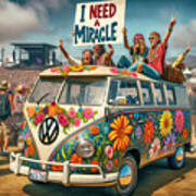 Hippie Vm Bus - I Need A Miracle Poster