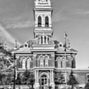 Historic Jessamine County Courthouse Black And White Poster