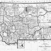 Historical Map State Of Montana 1897 Black And White Poster