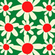 Holiday Floral Pattern Vintage Poster
