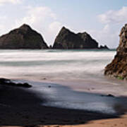 Holywell Beach And Gull Rock Cornwall Coast Poster