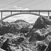Hoover Dam Bridge Black And White Panorama Picture Poster