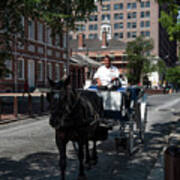 Horse And Buggy In Old Towne Philadelphia Poster