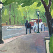 Horse Carriage In Central Park - New York City Poster