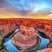 Horseshoe Bend And Colorado River Sunrise Poster