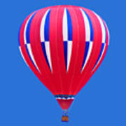Hot Air Balloon - Red White Blue - Transparent Poster