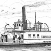 Hudson River Steam Ferry Boat Coxsackie Poster