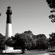 Hunting Island Lighthouse South Carolina Bw Poster