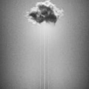Hyetal Black - Abstract Geometrical Cloud Art Poster