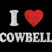 I Love Cowbell Retro Poster