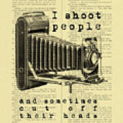 I Shoot People Photography Quote Book Page Print Poster