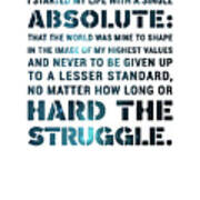 I Started My Life With A Single Absolute - Ayn Rand - Atlas Shrugged Quote 02 - Typographic Print Poster