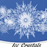 Ice Crystals Blue Poster