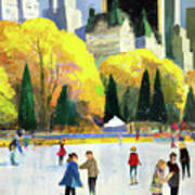 Ice Skating In The Fall Poster