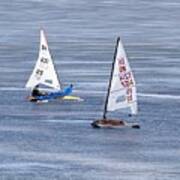 Iceboats On Lake Monona, Madison, Wi Poster