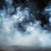 Image Of Dense Fume Swirling In The Dark Interior Poster