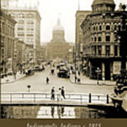 Indianapolis, Indiana, Downtown Area, C. 1915, Vintage Photograp Poster