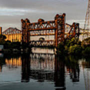 Industrial Calumet River Sunrise Poster