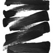 Ink Strokes Black And White Abstract Painting Poster