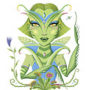 Insect Girl, Mantisanne With Venus Fly Traps Poster