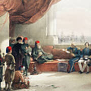 Interview With The Viceroy Of Egypt At His Palace At Alexandria By David Roberts Poster