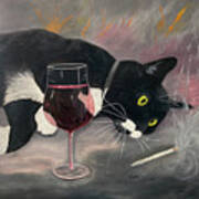 Intoxicate Cat Sq. Poster