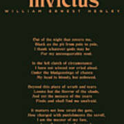 Invictus, William Ernest Henley - Typography Print 02 Poster