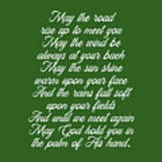 Irish Blessing - May The Road Rise Up To Meet You 3 - Celtic, Gaelic Prayer - Minimal, Typewriter Poster