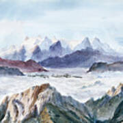 Iselle From Mount Pilatus From Splendid Mountain Watercolours Sketchbook Poster
