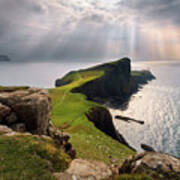 Isle Of Skye Neist Point Sunbeams Scotland Poster