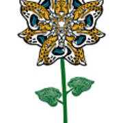 Jacksonville Jaguars - Nfl Football Team Logo Flower Art Poster