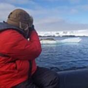 Jeff At Jsj Photography In Antarctica With Seals Poster