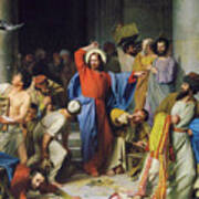 Jesus Casting Out The Money Changers At The Temple Poster