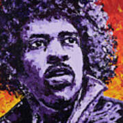 Jimi Hendrix Fire Poster