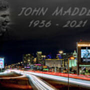 John Madden Tribute Allegiant Stadium Las Vegas Raiders Poster