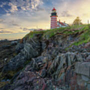 June Evening At West Quoddy Head Lighthouse Poster