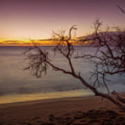 Kaanapali Beach Maui Sunset Twilight Glow Long Exposure Poster