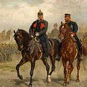 Kaiser Wilhelm I Und Kronprinz Friedrich Zu Pferde. Poster