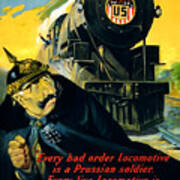 Keep Em Going - Wwi Locomotive Propaganda - 1917 Poster