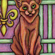 Kevin. The Hauz Katz. Cat Portrait Painting Series. Poster