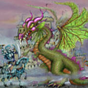 Knight N Dragon N Castle Poster