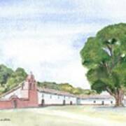 La Purisima Mission - Watercolor Poster