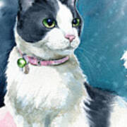 Lady Tuxedo Cat Painting Poster