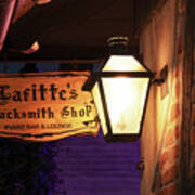 Lafitte's Blacksmith Shop Gas Lamp Poster
