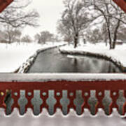 Lake Leota Park Winterscape Series - View From The Bridge - Evansville Wi Poster