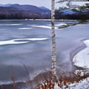 Lake Scene In Winter Poster
