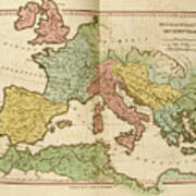 Lands Of The Patriarchs In The Western Europe 330 Ce Poster