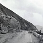 Large Bolder Blocking  Highway One, Hurricane Point,  Big Sur, M Poster