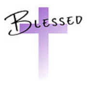Lavender Easter Cross - Blessed Poster
